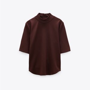 NWT ZARA RIBBED HIGH NECK TOP
